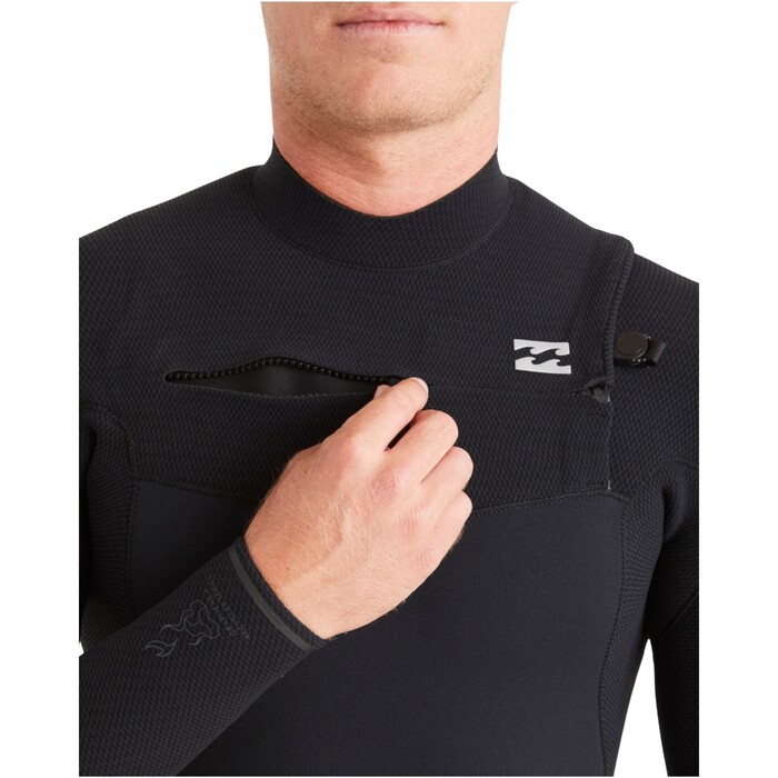 2024 Billabong Mens Furnace Comp 3/2mm Chest Zip Wetsuit ABYW100198 - Black
